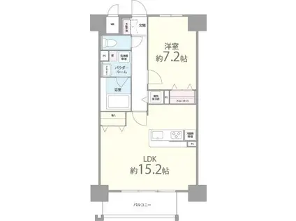 パレ―ブランシェ(1LDK/9階)の間取り写真