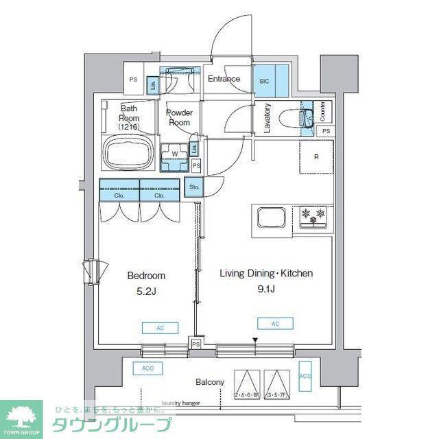 プレディアコート三軒茶屋(1LDK/2階)の間取り写真