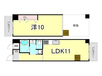 HKマンション(1LDK/8階)の間取り写真