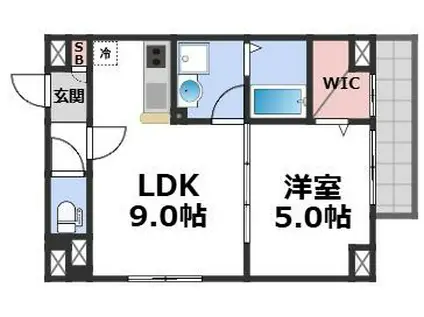 アリビラ鶴橋(1LDK/1階)の間取り写真