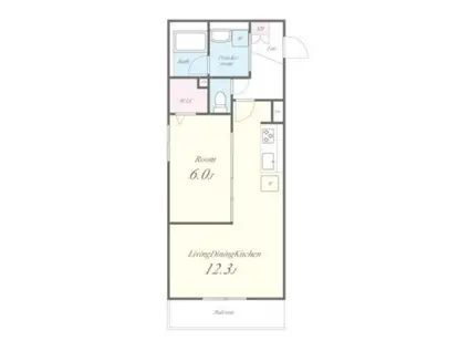 CERISIER(1LDK/2階)の間取り写真