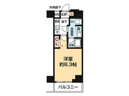 ARCOBALENO KANAMACHIII(1K/15階)の間取り写真