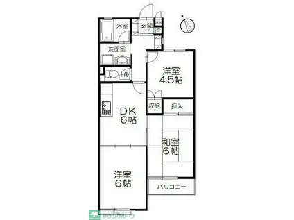 ピースフル湘南B棟(3DK/1階)の間取り写真