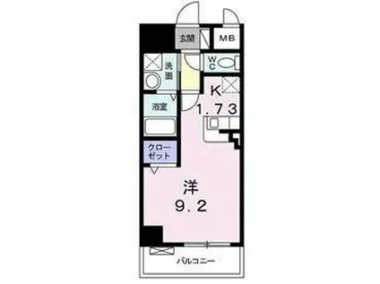 イルマーレ(ワンルーム/1階)の間取り写真