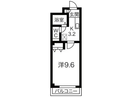 ザスクエア(1K/4階)の間取り写真