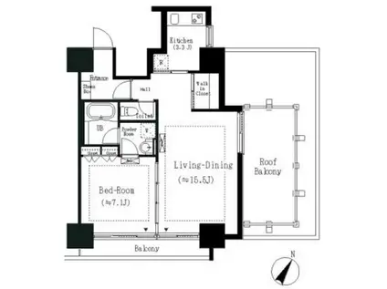 エルスタンザ白金(1LDK/3階)の間取り写真