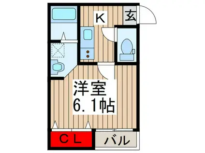 ヴィラート上尾春日(1K/2階)の間取り写真