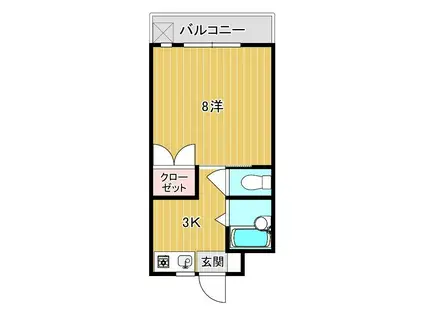 BRICK GARDEN(1K/3階)の間取り写真