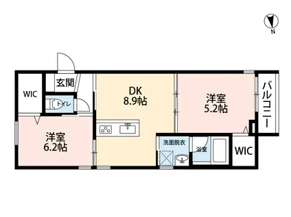 八幡東2丁目アパート(2DK/1階)の間取り写真