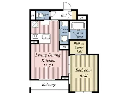 ロイヤルクレスト(1LDK/2階)の間取り写真