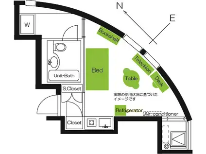 コスモスパジオ清澄白河(ワンルーム/2階)の間取り写真