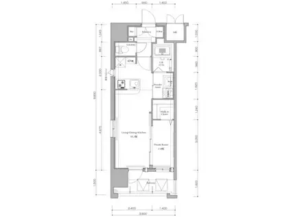ネストピア藤崎駅前(1LDK/6階)の間取り写真