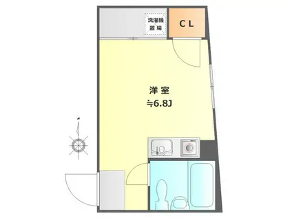 シリウス東十条(ワンルーム/3階)の間取り写真