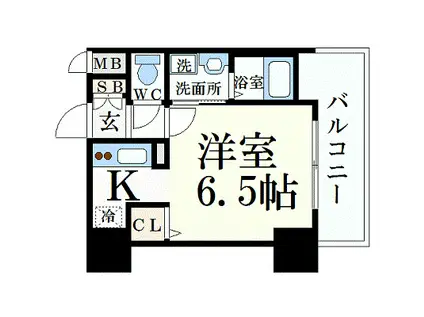 ララプレイス ザ・京橋ステラ(1K/5階)の間取り写真