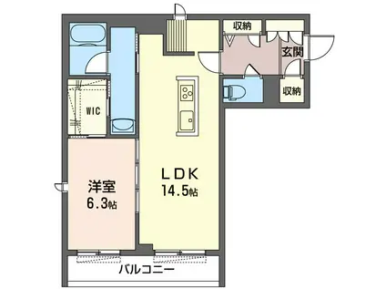 SHM ルッソ(1LDK/1階)の間取り写真