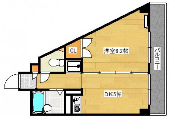 今村エステートII(1DK/4階)の間取り写真