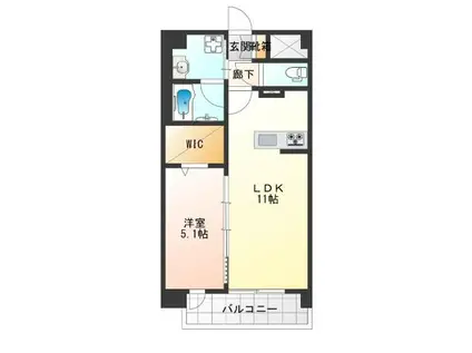 ラ・リヴィエール(1LDK/4階)の間取り写真