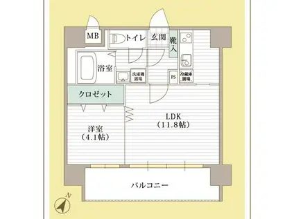 ホワイトステージ水前寺駅(1LDK/5階)の間取り写真