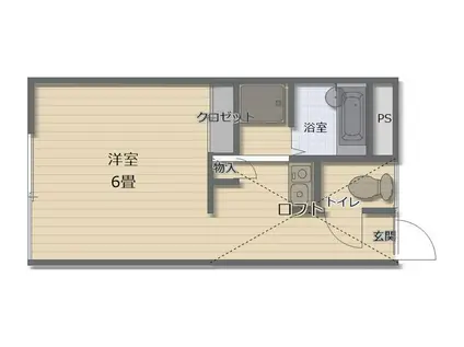 エスポワール秋桜(ワンルーム/1階)の間取り写真