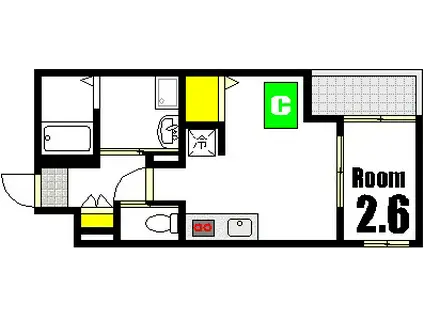 月光西川口町壱番館(1LDK/2階)の間取り写真
