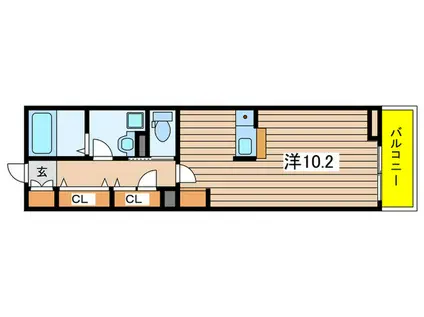 THREE ISLAND(ワンルーム/2階)の間取り写真