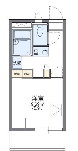 レオパレス武庫川(1K/1階)の間取り写真