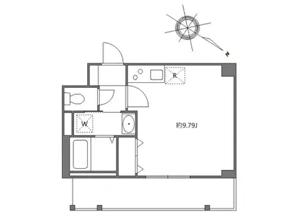 ケーディーエックスレジデンス上野毛(ワンルーム/4階)の間取り写真