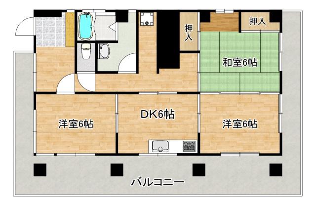 第3大久保ビル(3DK/3階)の間取り写真