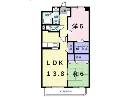 サンリバー(2LDK/5階)の間取り写真