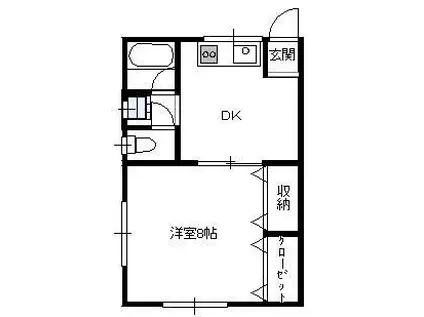 コーポ三栄(1DK/2階)の間取り写真