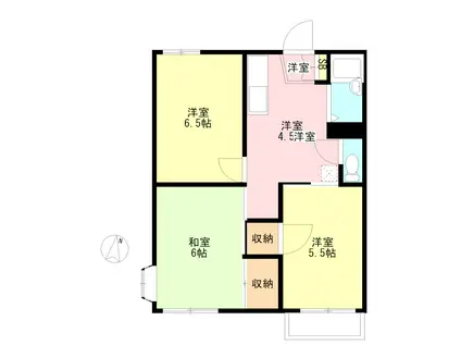メゾンドール(3DK/2階)の間取り写真