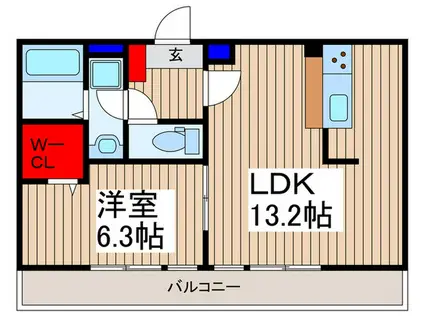 リブリ・膝折(1LDK/3階)の間取り写真