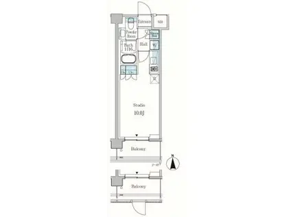 パークアクシス東蒲田(ワンルーム/4階)の間取り写真