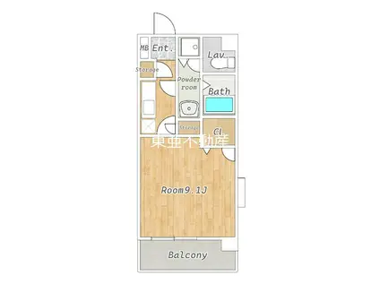 京町台ドリームハイツ(1K/3階)の間取り写真