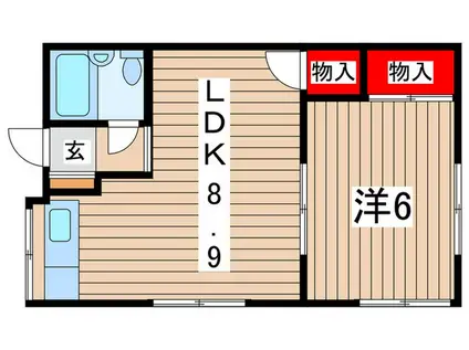 プラザドゥサン(1LDK/1階)の間取り写真