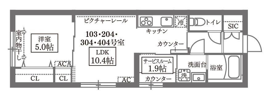 COCOCUBE GRANDE学芸大学(1SLDK/2階)の間取り写真
