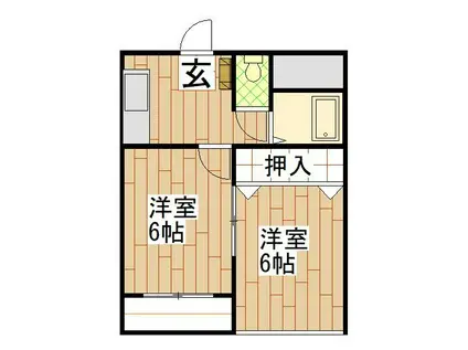 陽行マンション(2K/3階)の間取り写真