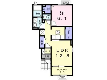 カンプ・ノウ(1LDK/1階)の間取り写真