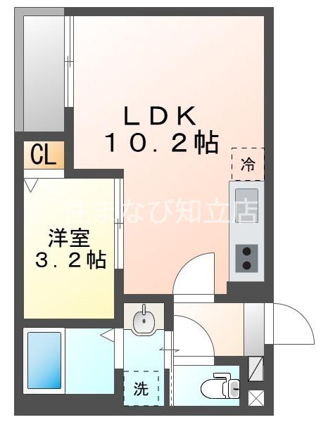 JACK KAMISHIGEHARAII(1LDK/1階)の間取り写真