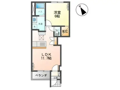 ディアコート・T(1LDK/1階)の間取り写真