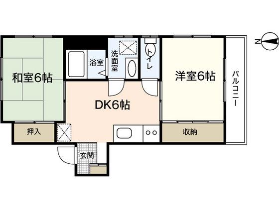 芳谷ビル(2DK/2階)の間取り写真