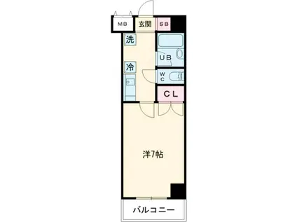 志度シーサイドハイツ(1K/4階)の間取り写真