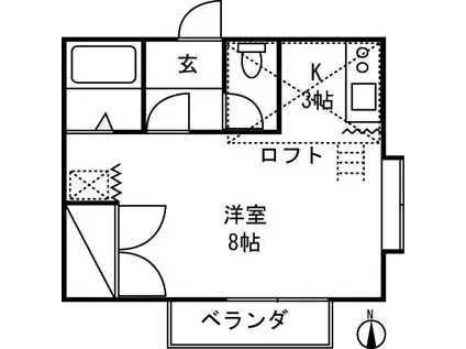 寺村ハイツNO.2(1K/1階)の間取り写真