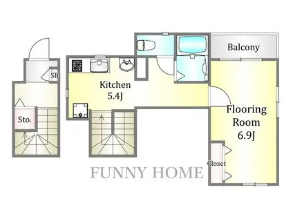MAISON TEPEE(1K/2階)の間取り写真