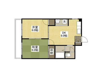 AMITY翠(2DK/3階)の間取り写真