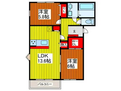 カスティーラ(2LDK/1階)の間取り写真