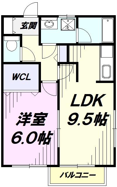 エバーグリーンI(1LDK/2階)の間取り写真