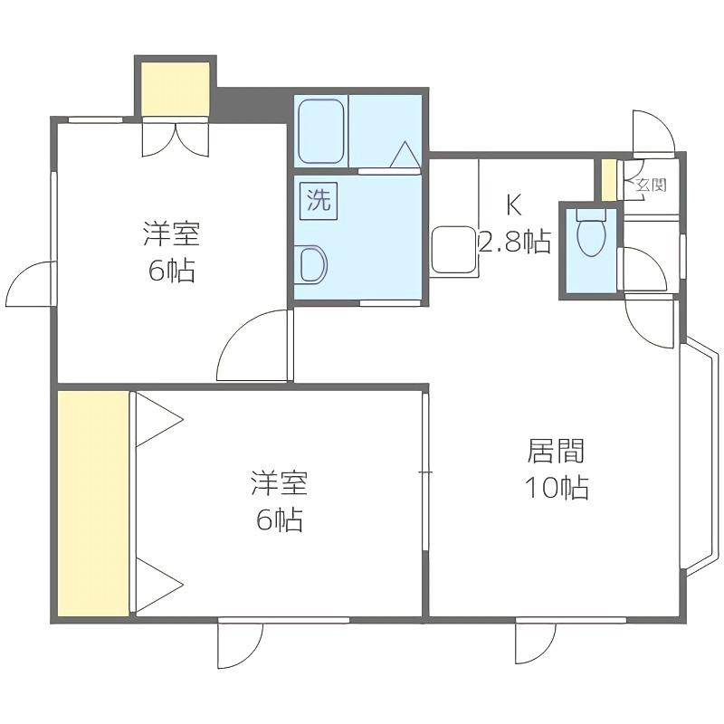 セレーネ25(2LDK/1階)の間取り写真
