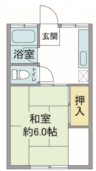 ハタノハイツ(1K/1階)の間取り写真