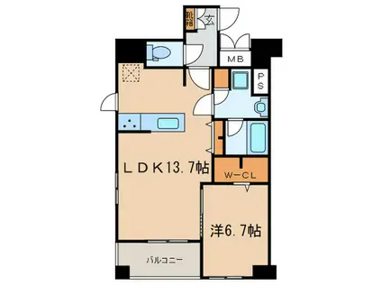 アヴェニール東麻布(1LDK/4階)の間取り写真